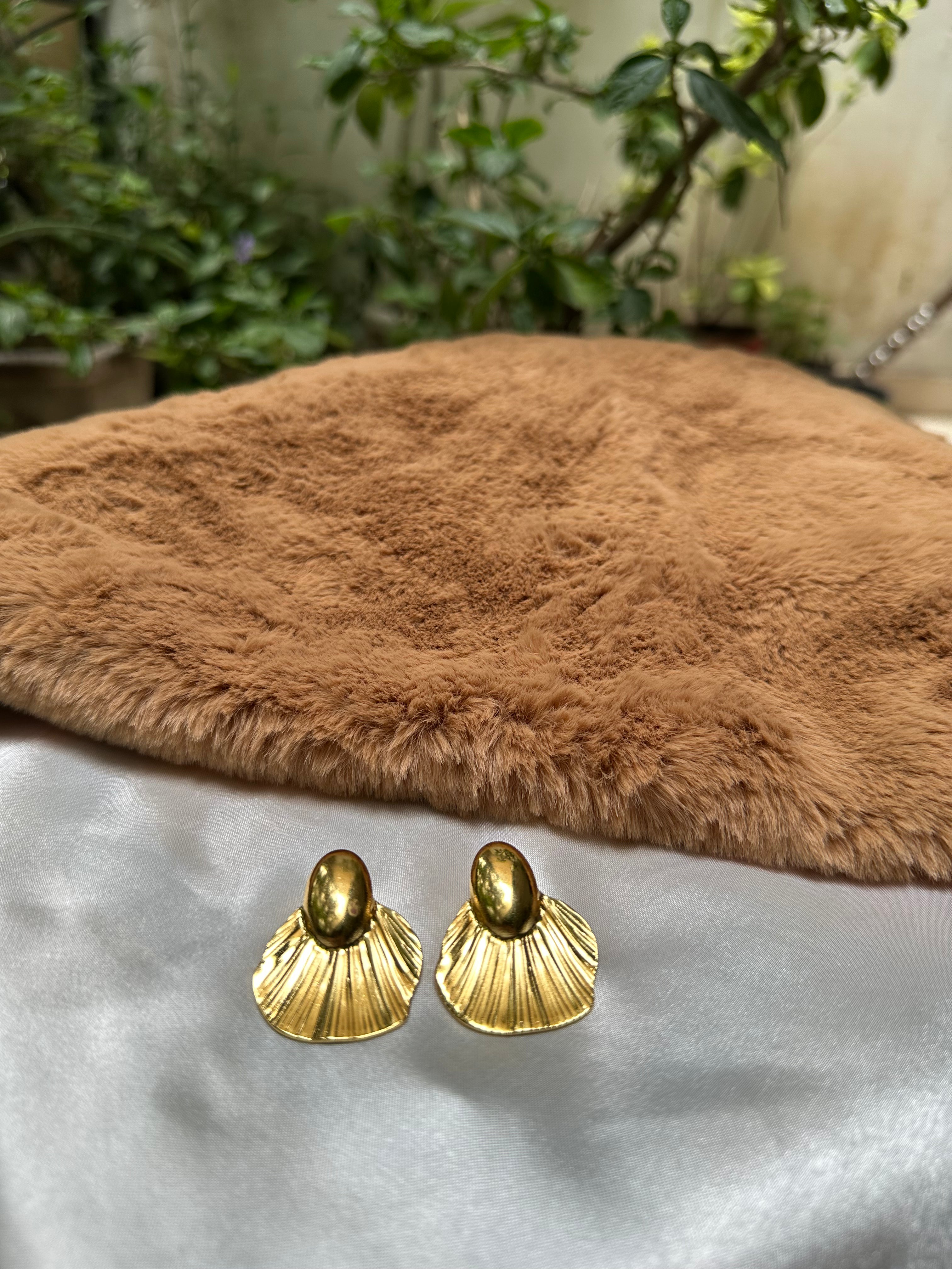 Golden Misshaped Earrings