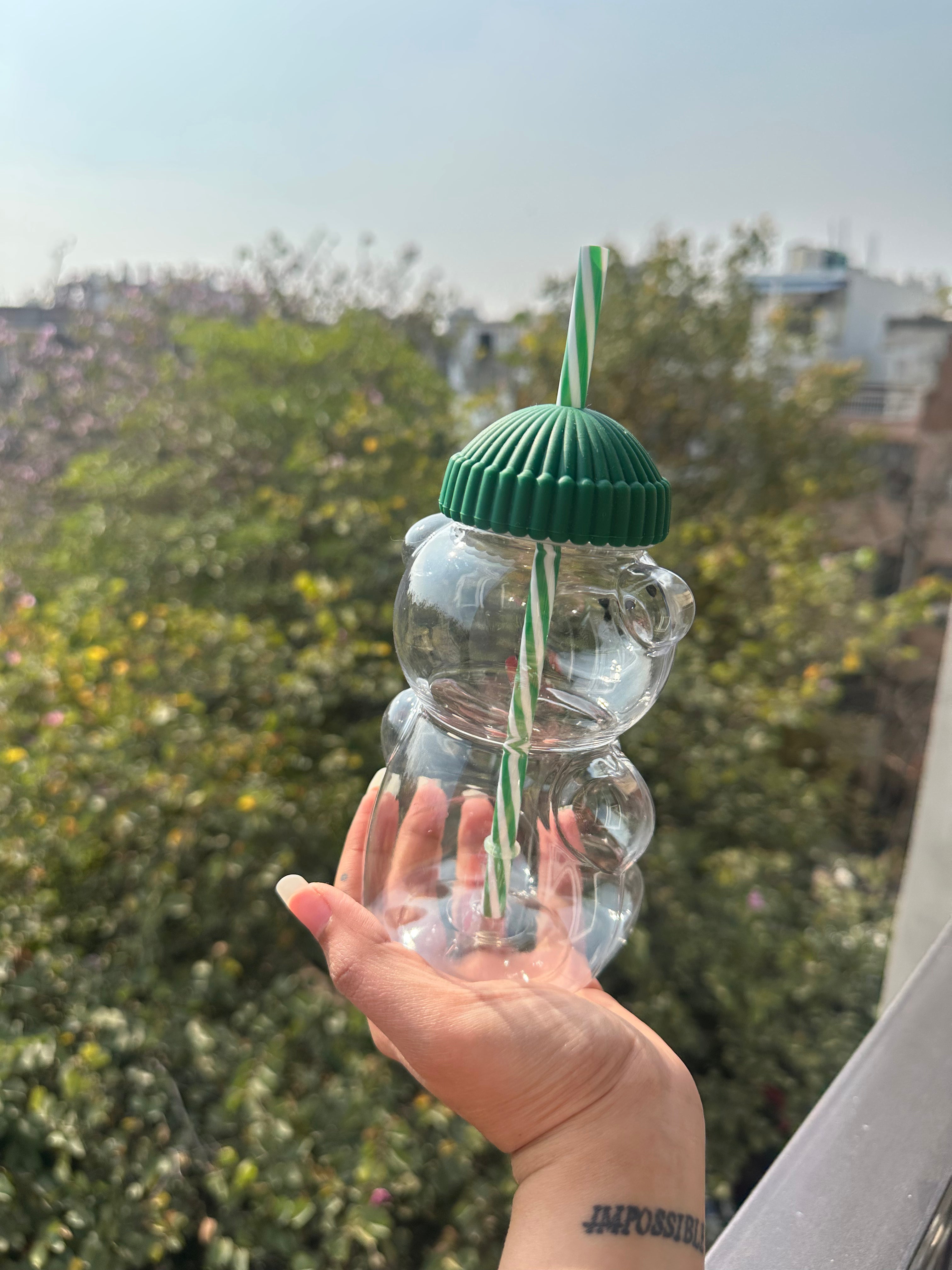 Teddy Bear Cup with Straw (PRE-ORDER ONLY)