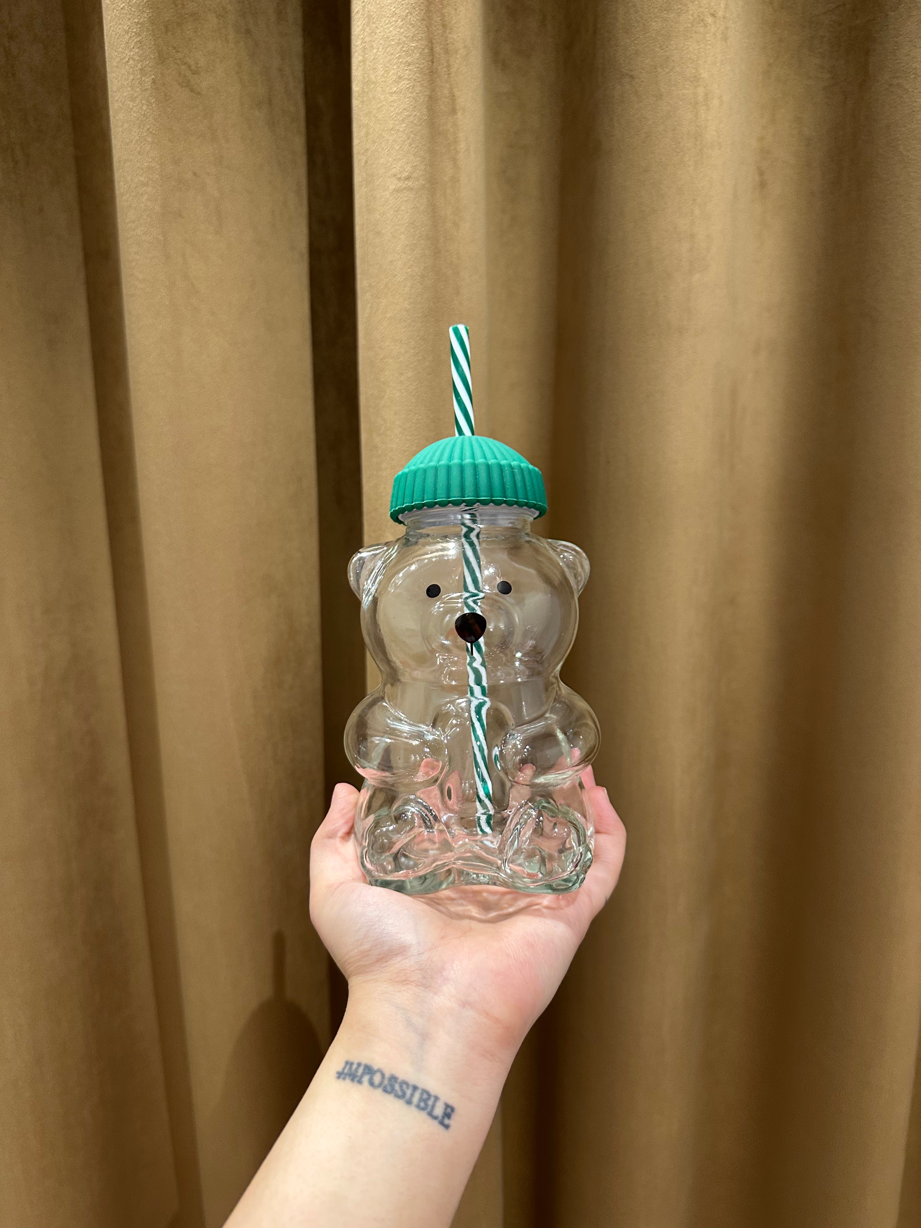 Teddy Bear Cup with Straw