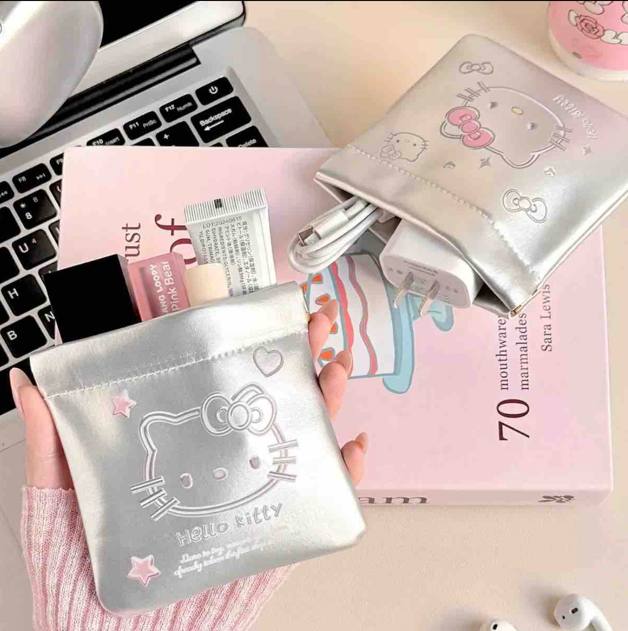 Hello Kitty Metallic Pouch